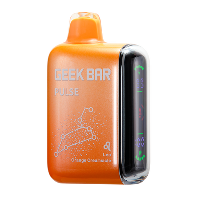 LEO Orange Creamsicle Flavor Geek Bar Pulse Vape Zodiac Edition, a delicious and refreshing vaping product with a unique flavor profile