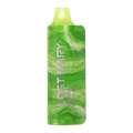 Close-up of Guava Ice Lost Mary MO5000 vape juice bottle with tropical fruit design on a white background