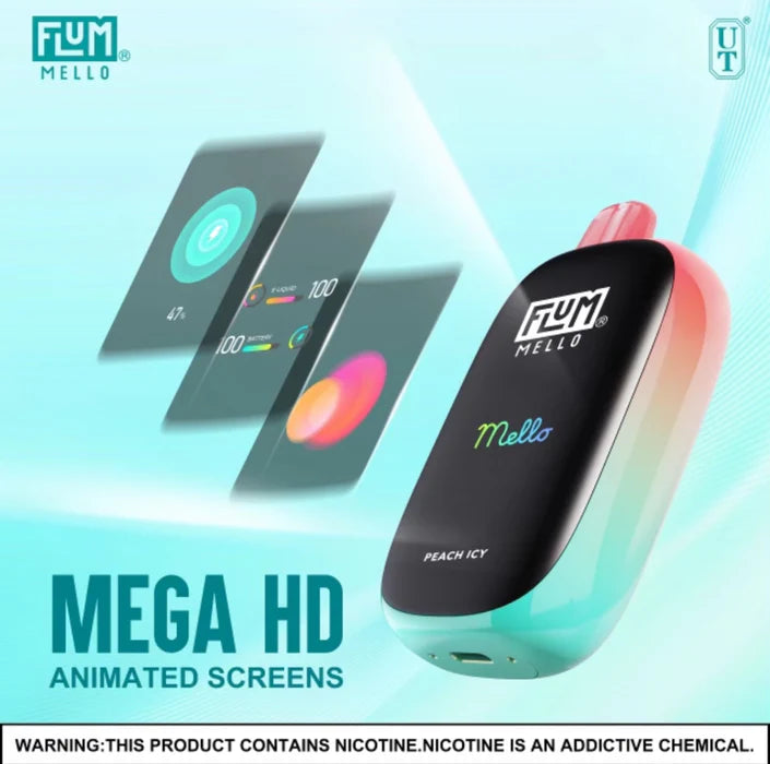 Close-up of the Summer Delux Flavor Flum Vape Mello 20000 Puffs, a high-quality vaping product with a refreshing summer flavor, designed for up to 20000 puffs