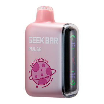 Juicy Peach Ice Geek Bar Pulse Vape Flavor - a refreshing and fruity e-liquid with a hint of menthol, perfect for a satisfying vaping experience