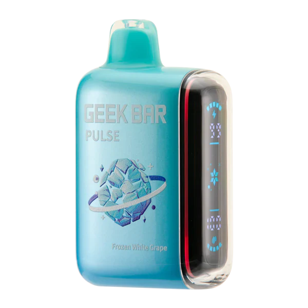 White Grape Flavor Geek Bar Pulse Vape 15000 puffs Disposable Frozen Edition vaping device with sleek design and long-lasting flavor