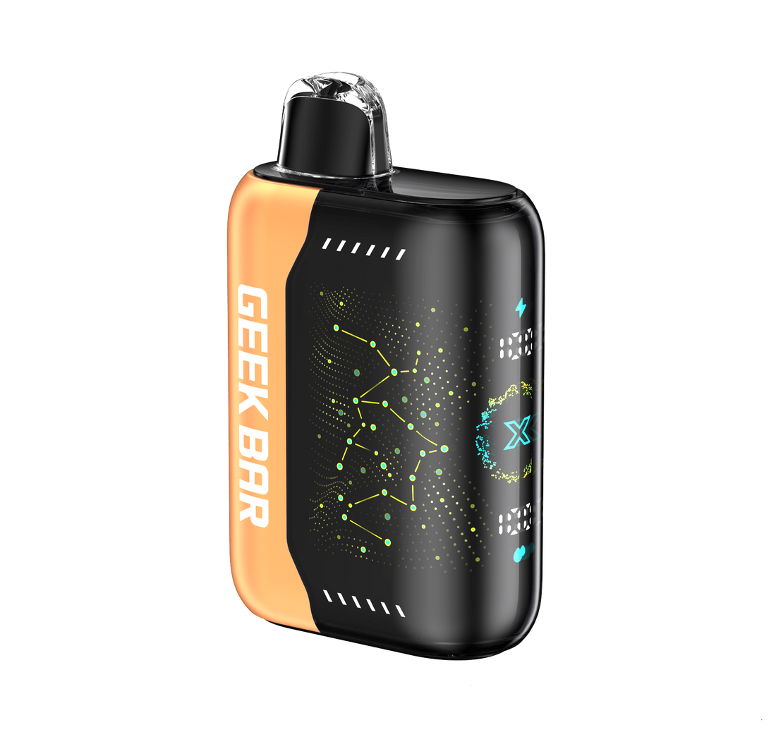 Orange flavored Geek Bar Pulse X Vape 25000 Puffs Disposable with vibrant packaging and sleek design, perfect for on-the-go vaping enthusiasts