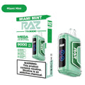 Close-up image of the Miami Mint RAZ TN9000 Disposable, a refreshing and convenient vaping product for on-the-go use