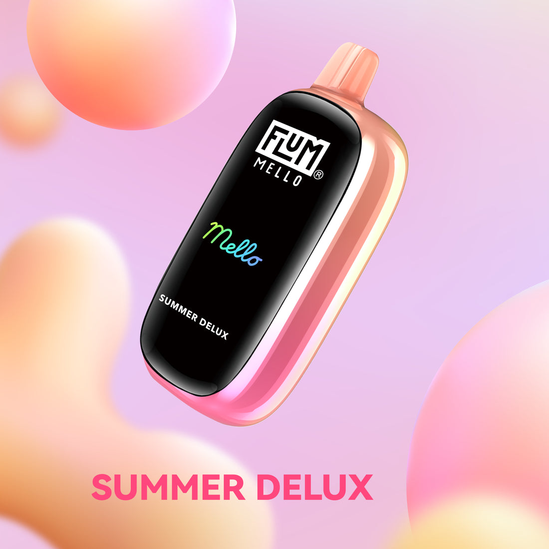 Close-up of the Summer Delux Flavor Flum Vape Mello 20000 Puffs, a high-quality vaping product with a refreshing summer flavor, designed for up to 20000 puffs