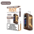 Packaging of Graham Twist RAZ TN9000 disposable razors with product features