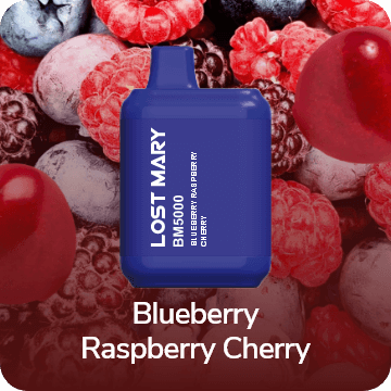 Blueberry Raspberry Cherry Lost Mary BM5000, a delicious and indulgent fruit blend vape juice