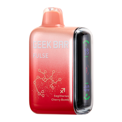 Cherry Bomb Flavor Geek Bar Pulse Vape Zodiac Edition, perfect for Sagittarius vapers who love a burst of fruity flavor