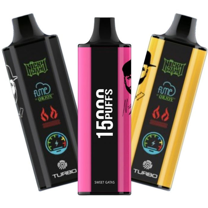 Black FUME VAPE Nicky Jam 15K vaporizer with sleek design and powerful performance for vaping enthusiasts