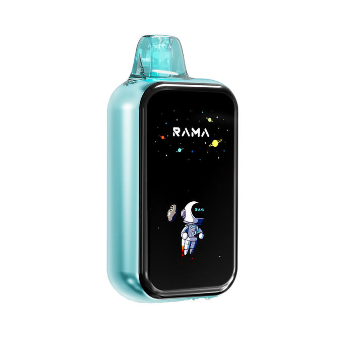 Close-up image of the Miami Mint Flavor Rama Vape TL 16000 DISPOSABLE, a convenient and flavorful disposable vape device with a refreshing mint flavor