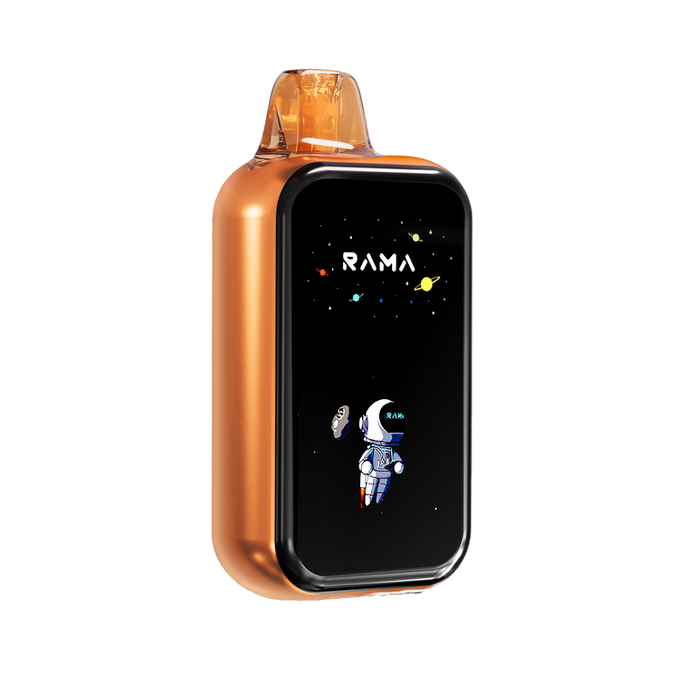 A sleek and stylish Peachy Taurus - Rama TL 16000 Vape in vibrant peach color with a smooth, ergonomic design for an enjoyable vaping experience