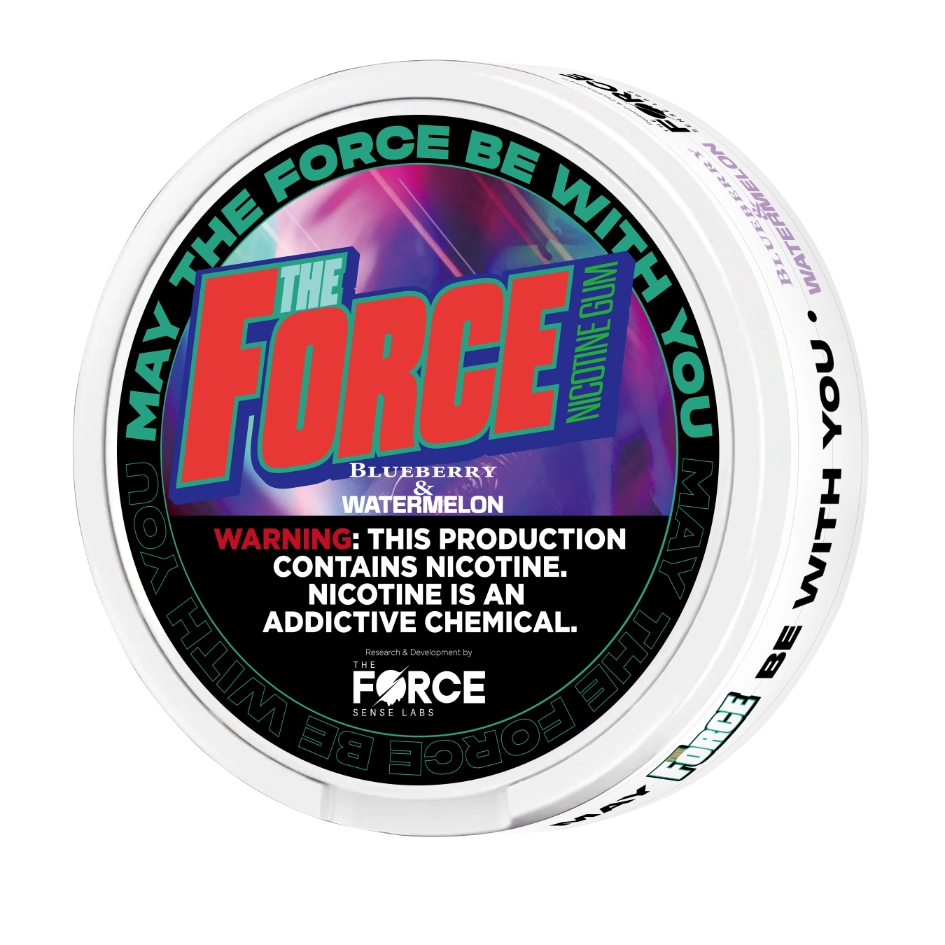 Blueberry Watermelon Flavor Nicotine Gum from THE FORCE SENSE LABS, 4mg nicotine option