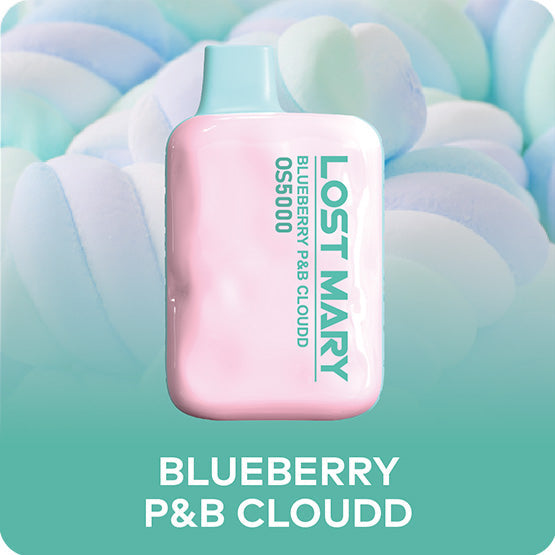 Blueberry P&B Cloudd Lost Mary OS5000: a vibrant blueberry-colored product with a unique design and comfortable fit