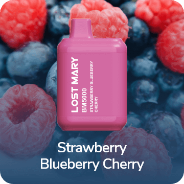 Fresh and juicy strawberries, blueberries, and cherries in a vibrant mix - the perfect combination for the delicious and nutritious Lost Mary BM5000 product