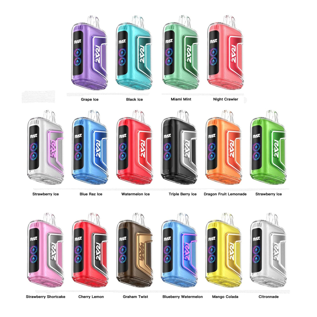 Close-up image of the Strawberry Ice Flavor RAZ Vape TN9000 Zero Nicotine Vape, a refreshing and fruity vaping product