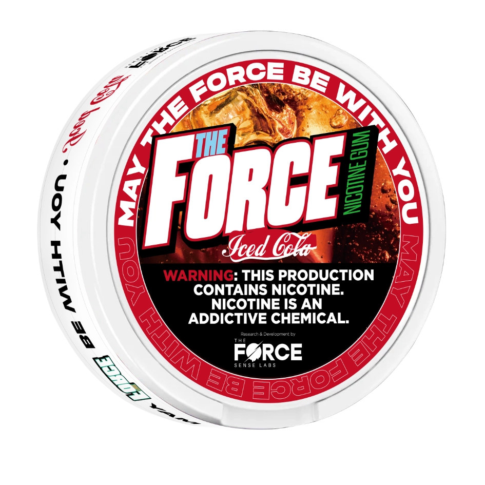 Close-up of THE FORCE SENSE LABS 6mg nicotine gum