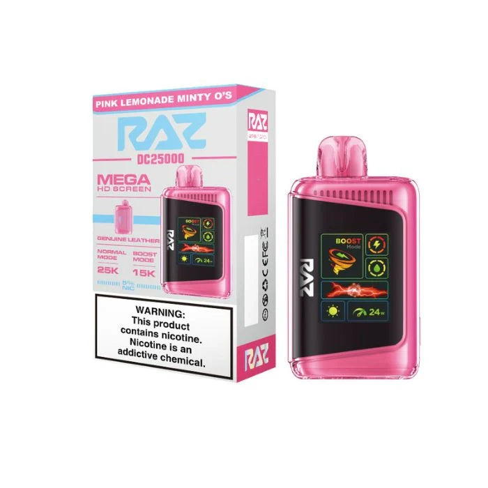 Pink Lemonade Minty O's Flavor RAZ DC25000 Disposable Vape