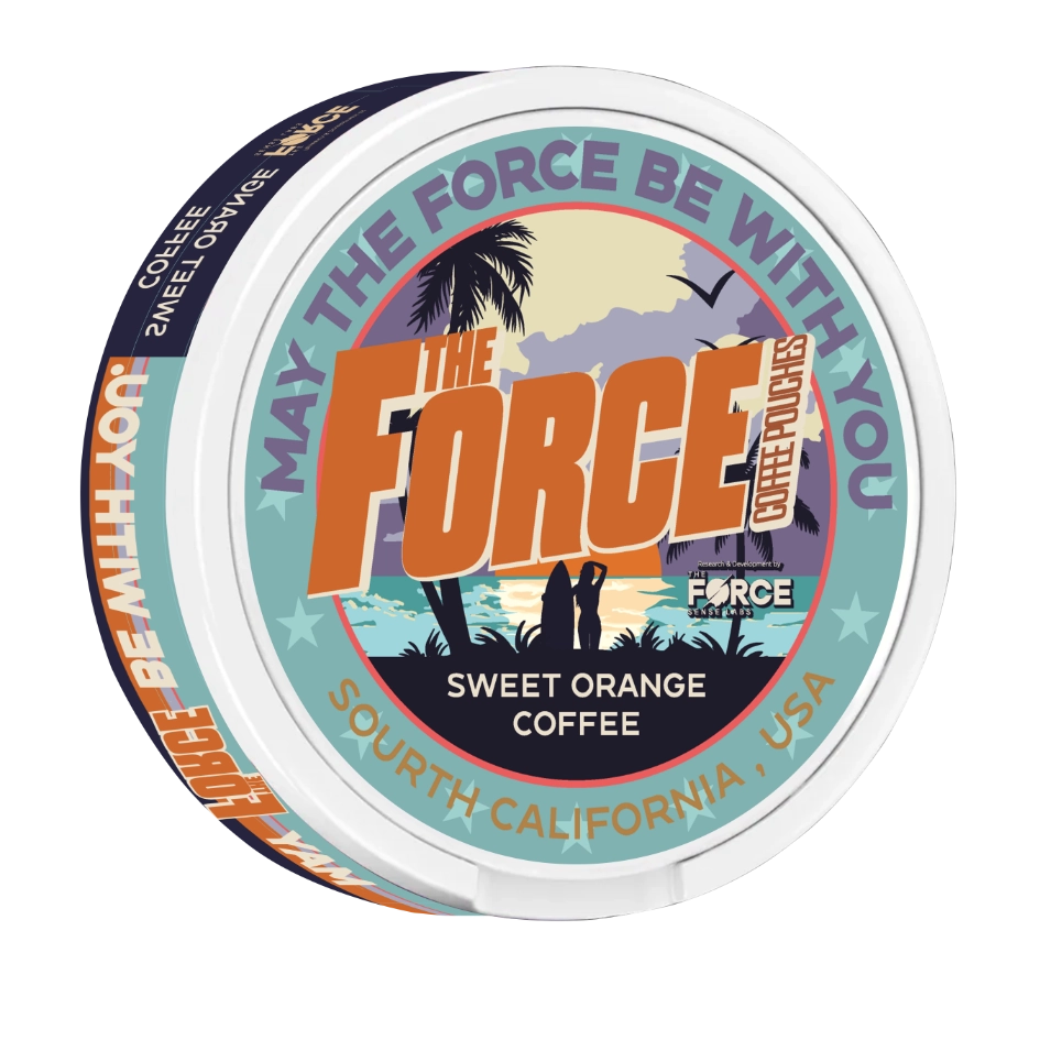 SWEET ORANGE COFFEE Flavor 50mg caffeine COFFEE POUCHES by THE FORCE SENSE LABS, convenient and delicious on-the-go coffee option