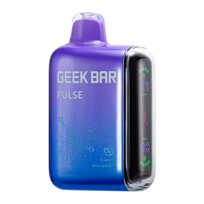 A close-up image of the Cancer Berry Bliss Flavor Geek Bar Pulse Vape Zodiac Edition, featuring a sleek design and vibrant colors