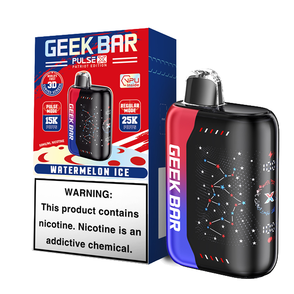  High-quality and convenient Patriot Edition Watermelon Ice Flavor Geek Bar Pulse X Vape 25000 Puffs Disposable for vaping enthusiasts