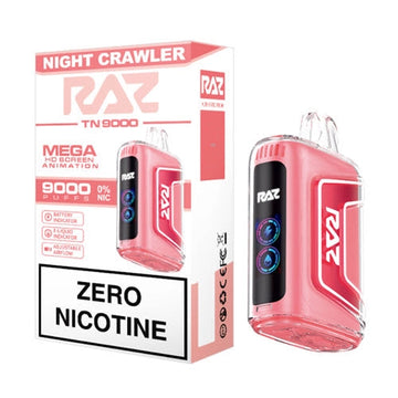 Night Crawler Flavor RAZ Vape TN9000 Zero Nicotine Disposable Vape