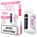 Close-up image of the Strawberry Ice Flavor RAZ Vape TN9000 Zero Nicotine Vape, a refreshing and fruity vaping product